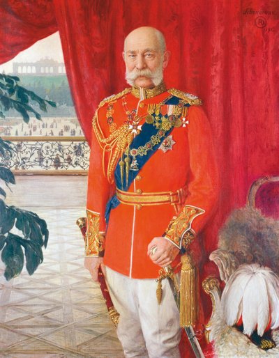 Keizer Franz Joseph I. in de Gala-uniform van een Britse Veldmaarschalk door Tom von Dreger