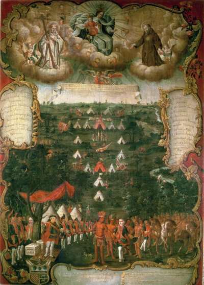 Militair kampement van gouverneur Jeronimo Matorras tijdens de Gran Chaco campagne door Tomas Cabrera
