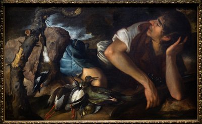 Slapende jager in een landschap door Tomas Yepes