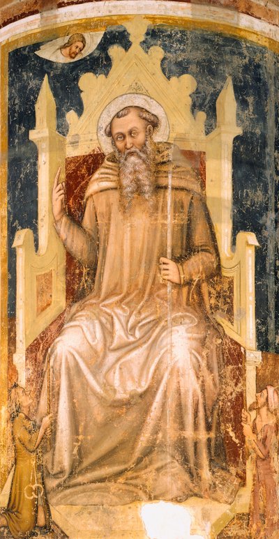 Sint Romuald, fresco, Kerk van San Nicolo, Treviso door Tomaso da (late 15th century) Modena