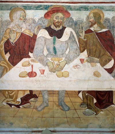 Het avondmaal met de discipelen van Emmaüs door Tommaso (active 1479 1509) (workshop) Cagnola