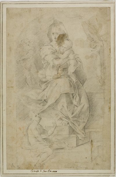 Madonna en kind met het kindje Johannes de Doper door Tommaso Manzuoli