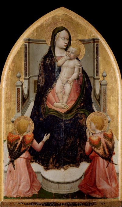 San Giovenale drieluik: Maagd en Kind, centraal paneel door Tommaso Masaccio