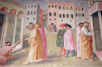 Genezing van de Kreupele en Opwekking van Tabitha door Tommaso Masolino da Panicale