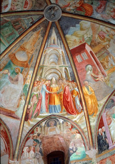Leven van de Maagd: het huwelijk door Tommaso Masolino da Panicale