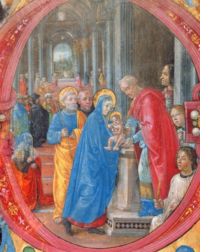 Corale B 26, detail van de presentatie in de tempel door Tommaso di Baldassare