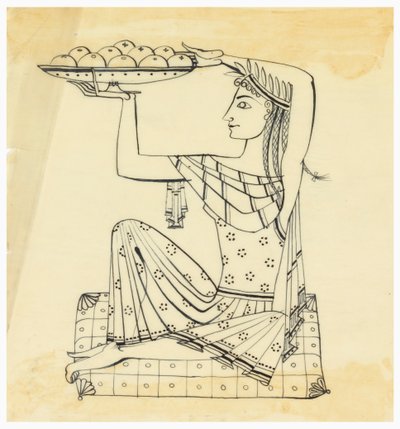 Ontwerp voor Zilvergravure: Zittende Vrouw door Tommi Parzinger