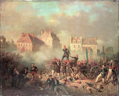 Een officier geeft het bevel om te vuren door Tony Francois de Bergue