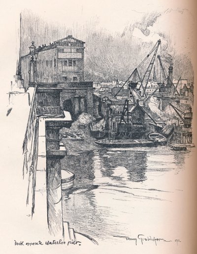 Dok tegenover Waterloo Pier, ca. 1902 door Tony Grubhofer