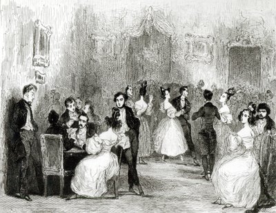Een avond in het huis van Charles Nodier (1780-1844) 1831 door Tony Johannot
