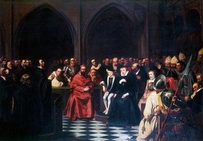Het colloquium van Poissy in 1561, c1855-1912 door Tony Robert Fleury