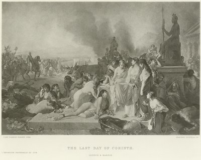De laatste dag van Korinthe (gravure) door Tony Robert Fleury
