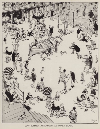 Een zomermiddag op Coney Island door Tony Sarg