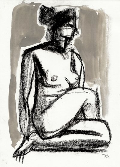 Rustig zittend naakt door Tore Bahnson