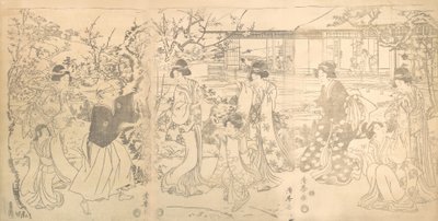 Scène uit de Chushingura-wraak van de 47 loyale detailhandelaren, ca. 1820 door Torii Kiyomine