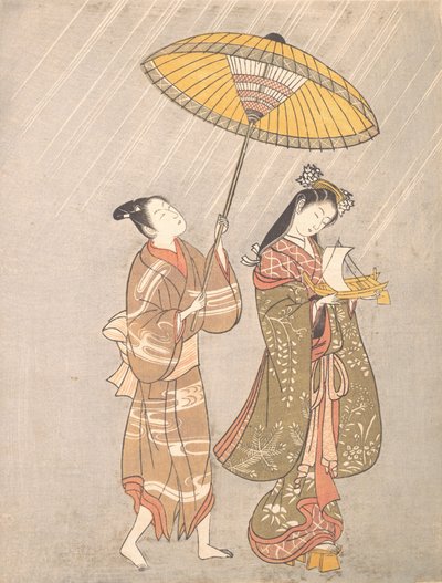 Komachi die bidt voor Regen, ca. 1765 door Torii Kiyomitsu.