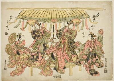 Entertainers door Torii Kiyomitsu I