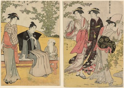 Een Uitje bij Hagidera, uit de serie "Een Brokaat van Oosterse Manieren (Fuzoku Azuma no nishiki)" door Torii Kiyonaga