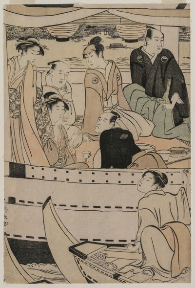 Boottocht op de Sumida-rivier door Torii Kiyonaga