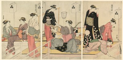 Afkoelen in de Avond bij Shijogawara door Torii Kiyonaga
