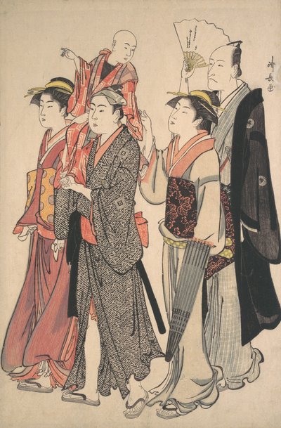 Ichikawa Danjuro V en zijn familie, 1782 door Torii Kiyonaga