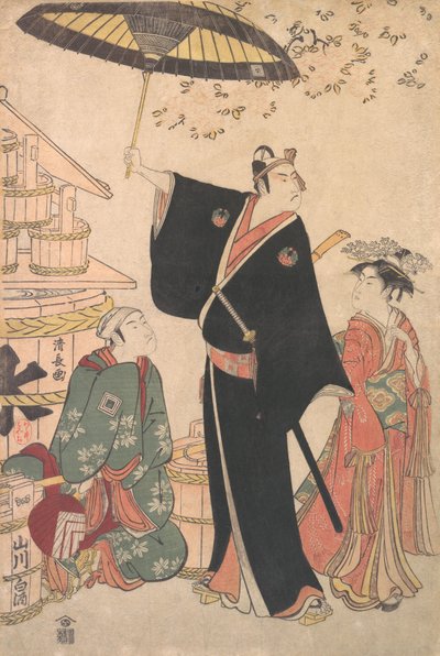 Ichikawa Yaozo III in de rol van Sukeroku uit het stuk Yukari no Edo-sakura door Torii Kiyonaga
