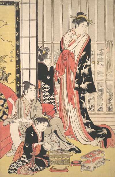 Interieur Scène, ca. 1788 door Torii Kiyonaga