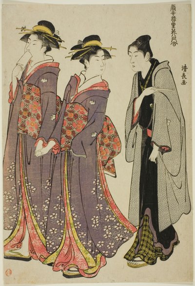 Uit voor een Wandeling, uit de serie "Een Verzameling Hedendaagse Schoonheden van de Plezierwijken" door Torii Kiyonaga