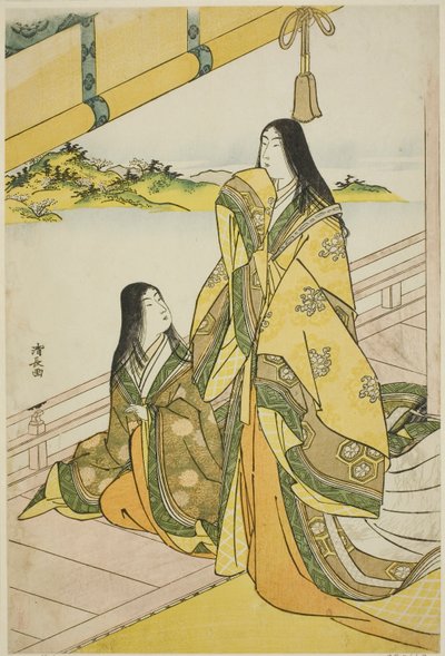 Sei Shonagon en Haar Metgezel, uit een ongetitelde serie van hofdames door Torii Kiyonaga
