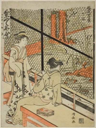 Shitaya, uit de serie "Tien Scènes van Theehuizen (Chamise jikkei)" door Torii Kiyonaga