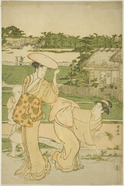 Lente-uitstapje naar Mukojima door Torii Kiyonaga