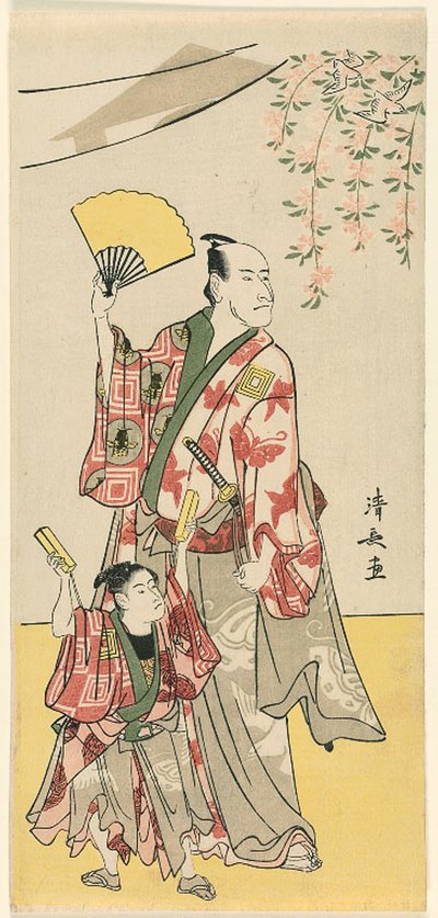 De acteurs Ichikawa Danjuro V en Ichikawa Ebizo IV, uit een pentaptych van elf acteurs die het festival van het heiligdom van de Soga-broers vieren door Torii Kiyonaga