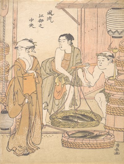 De visboer door Torii Kiyonaga