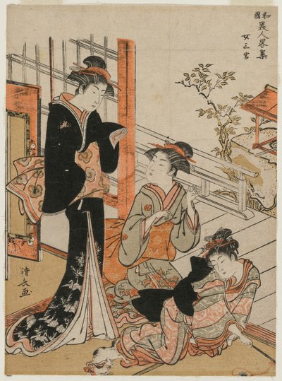 Drie vrouwen uit de serie Een korte verzameling Japanse schoonheden, 1781 door Torii Kiyonaga