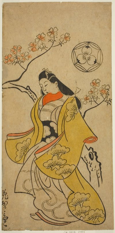 De acteur Hanaoka Miyako door Torii Kiyonobu I