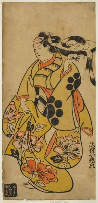 De acteur Sawamura Kodenji I door Torii Kiyonobu I