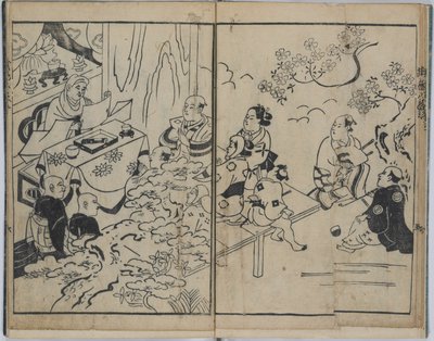 De grillige acht visies in militaire liefdeszaken (Furyu budo iro-bakkei) door Torii Kiyonobu I