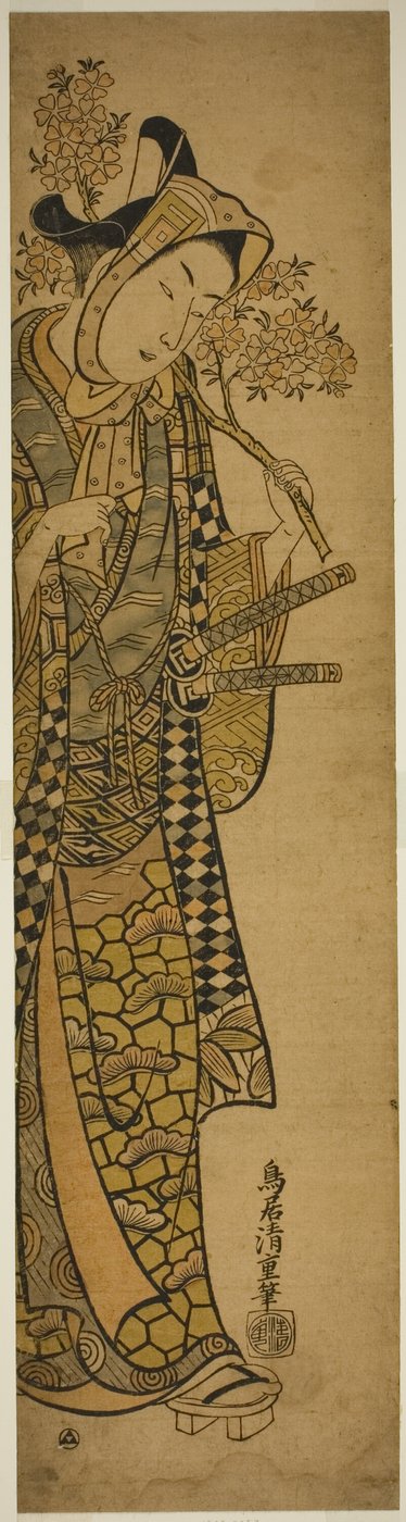 De acteur Sanogawa Ichimatsu l als een jonge man door Torii Kiyoshige