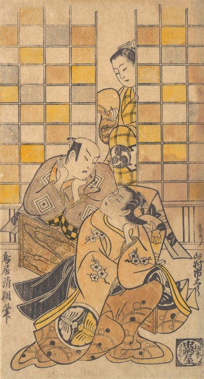 Ichikawa Danjuro II als Kanto Koroku en Yamamura Ichitaro als Oichi door Torii Kiyotomo