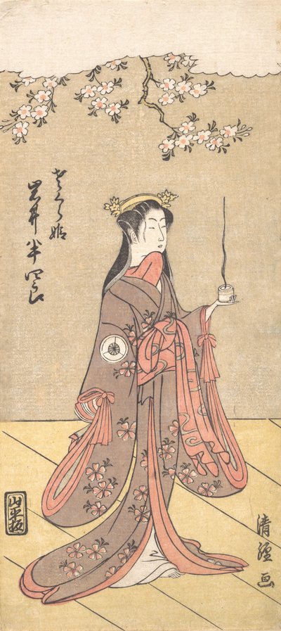 De Acteur Iwai Hanshiro IV als Sakura Hime, de Kersenprinses, 1767 door Torii Kiyotsune