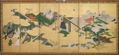 Het Verhaal van Genji, hoofdstuk 2: Bezoek van Prins Genji aan Utsusemi door Tosa Mitsuoki