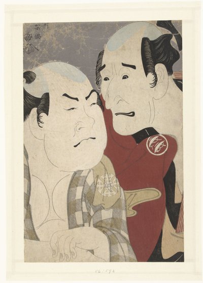 Busteportret van Nakajima Wadaemon en Nakamura Konozo door Toshusai Sharaku