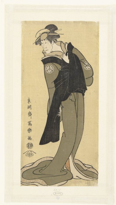 Portret van Osagawa Tsuneyo II in vrouwenrol door Toshusai Sharaku