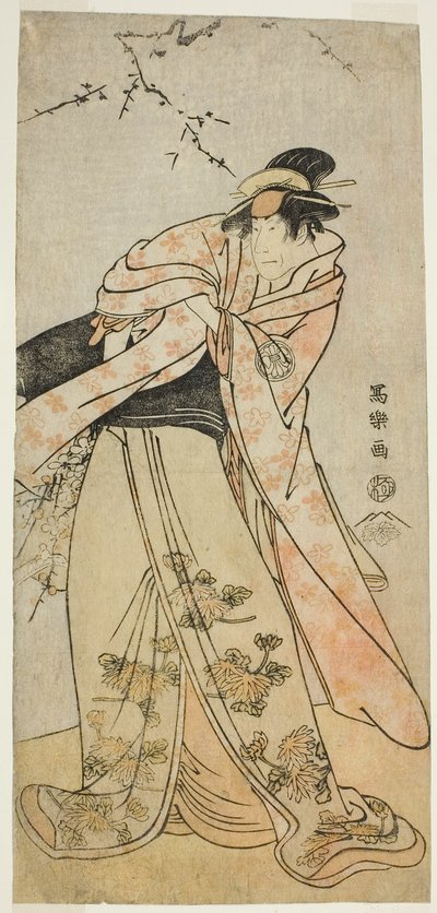 De acteur Segawa Kikunojo III als Shirabyoshi Hisakata van Miyako Kujo door Toshusai Sharaku