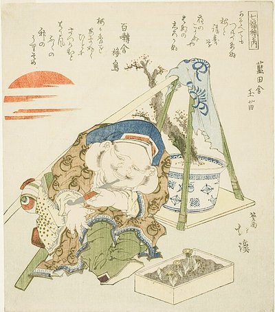 Daikoku, uit de serie "Zeven Goden van Geluk (Shichi fuku jin no uchi)". door Totoya Hokkei