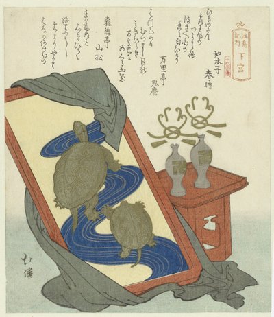 De halte Shitanomiya (Een verslag van een reis naar Enoshima: een serie van zestien prenten) door Totoya Hokkei