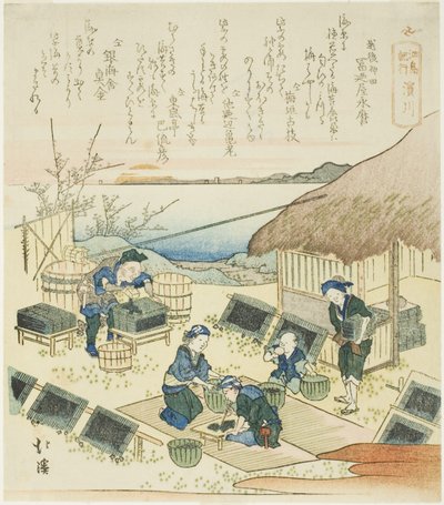 Hamagawa, uit de serie "Een Verslag van een Reis naar Enoshima (Enoshima kiko)" door Totoya Hokkei