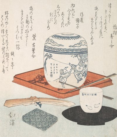 Thee dingen, 19e eeuw door Totoya Hokkei