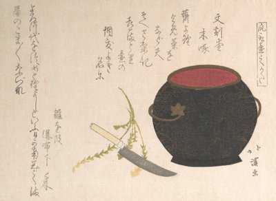 Vaas en Keukenmes, 1816 door Totoya Hokkei