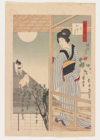 Setsugekka/Oborozuki, 10 januari door Toyohara Chikanobu